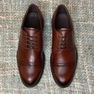 ECCO Vitrus III Cap Toe Tie Oxford Leather Loafers in Cognac Men main image 4